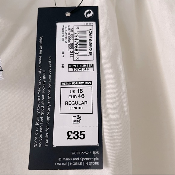 Marks & Spencer / M&S Ivory / Cream Wide Leg Trousers - Ribbon Belt - UK 18 R - Picture 4 of 4